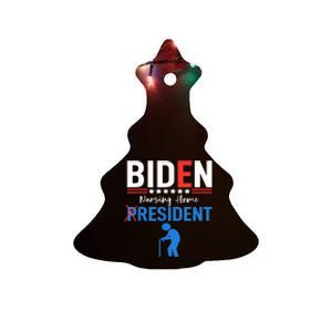 Biden Nursing Home Resident Funny Anti Joe Biden Trump Ceramic Tree Ornament