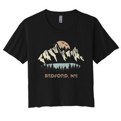 Bedford New Hampshire Mountain Sunset Sunrise Nh Women's Crop Top Tee