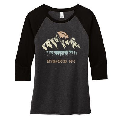 Bedford New Hampshire Mountain Sunset Sunrise Nh Women's Tri-Blend 3/4-Sleeve Raglan Shirt