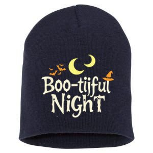 Bootiful Night Halloween Trick Or Treat Short Acrylic Beanie