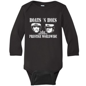 Boats N Hoes Funny Meme Baby Long Sleeve Bodysuit