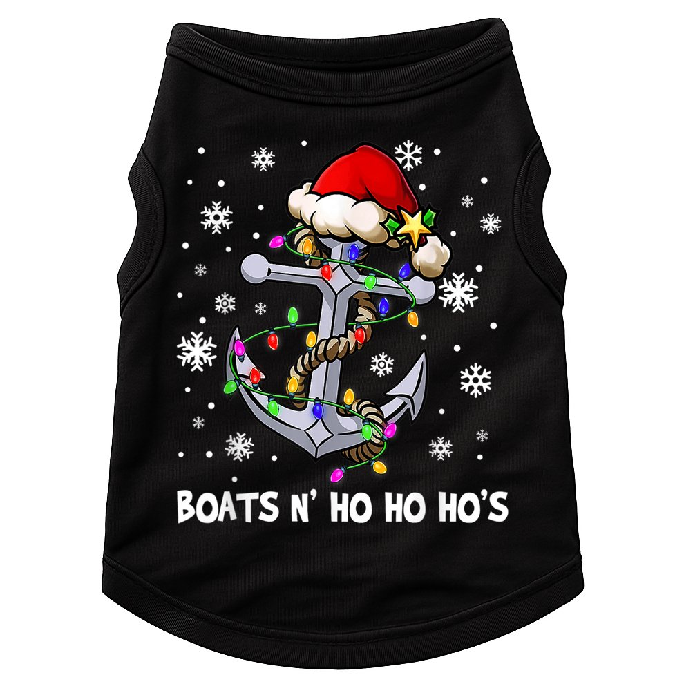 Boats N Ho Ho Hos Christmas Pajama Funny Humor X Mas Boating Doggie Tank
