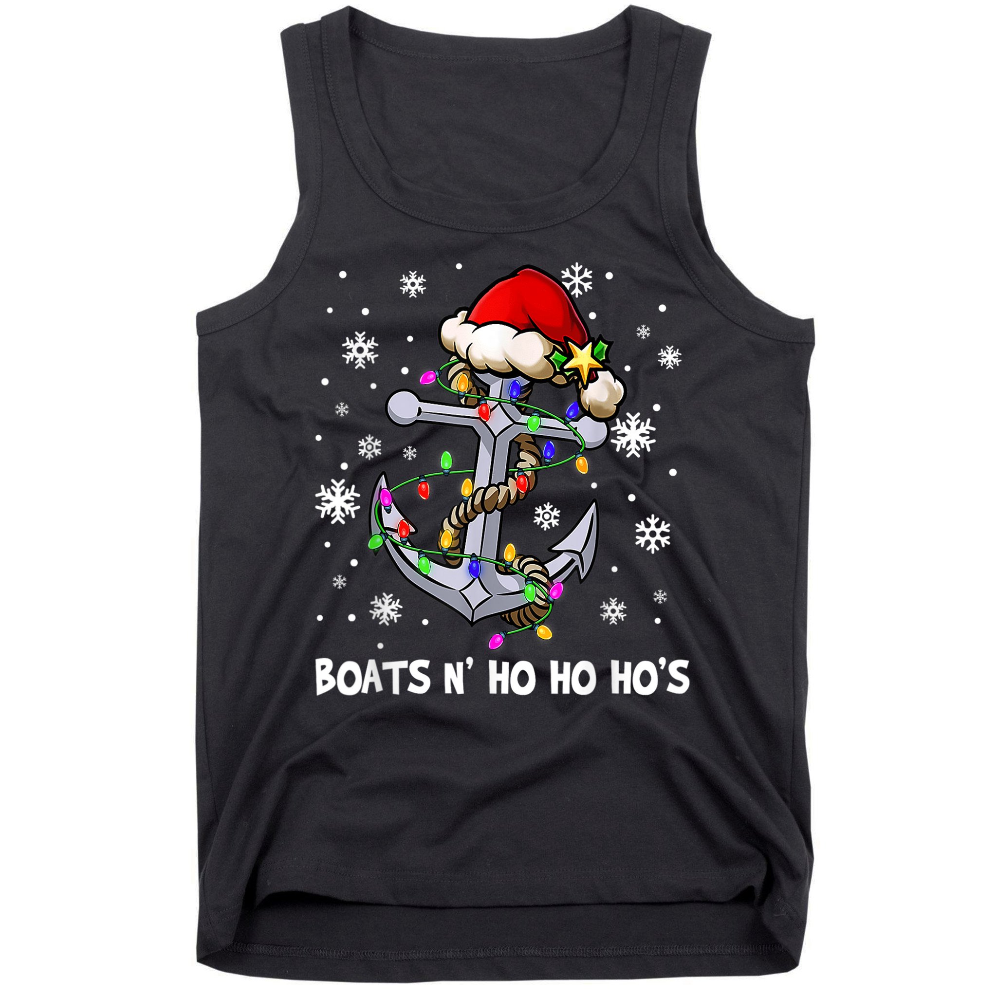 Boats N Ho Ho Hos Christmas Pajama Funny Humor X Mas Boating Tank Top