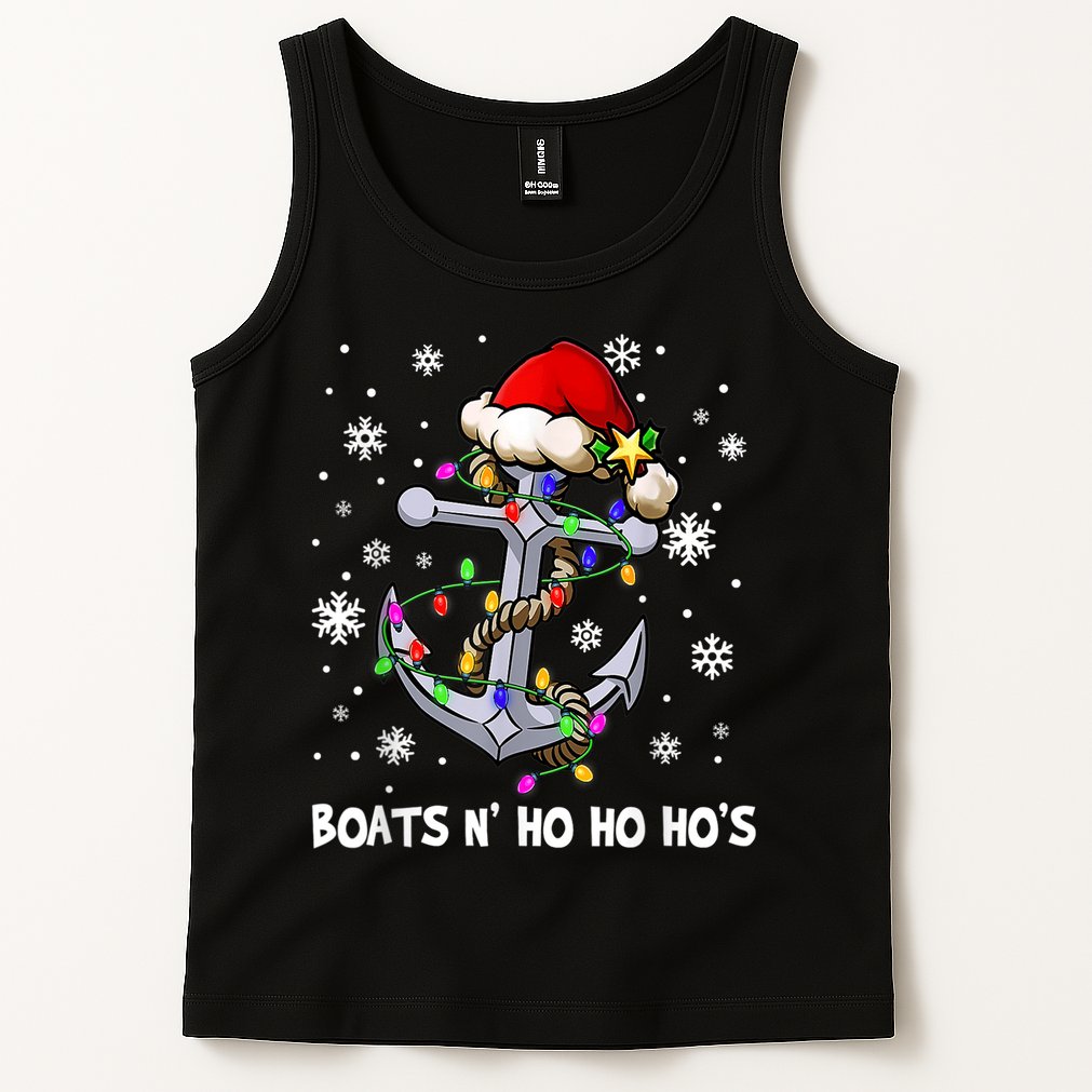 Boats N Ho Ho Hos Christmas Pajama Funny Humor X Mas Boating Tank Top