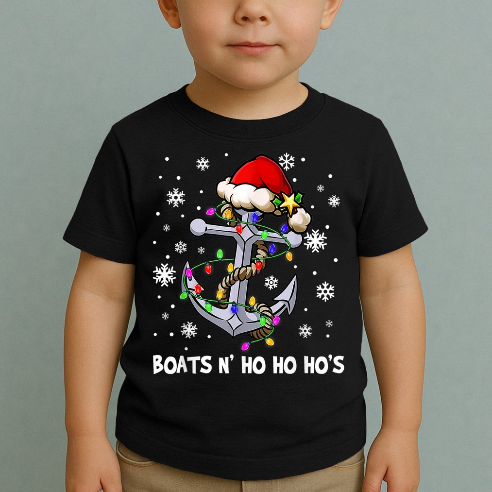 Boats N Ho Ho Hos Christmas Pajama Funny Humor X Mas Boating Toddler T-Shirt
