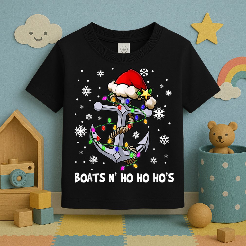 Boats N Ho Ho Hos Christmas Pajama Funny Humor X Mas Boating Toddler T-Shirt