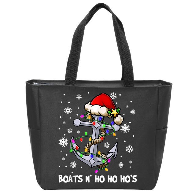 Boats N Ho Ho Hos Christmas Pajama Funny Humor X Mas Boating Zip Tote Bag