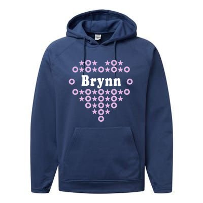 Brynn Name Heart Hugs Stars For Gift Performance Fleece Hoodie