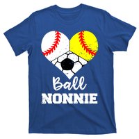 Ball Nonnie Heart Funny Softball Baseball Soccer Nonnie Gift T-Shirt