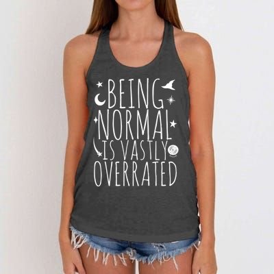 Being Normal Is Vastly Overrated Witch Women's Knotted Racerback Tank