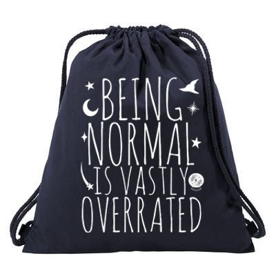 Being Normal Is Vastly Overrated Witch Drawstring Bag