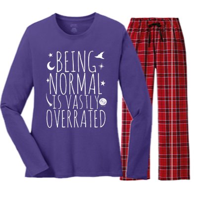 Being Normal Is Vastly Overrated Witch Women's Long Sleeve Flannel Pajama Set 