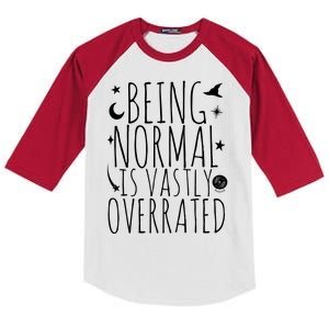 Being Normal Is Vastly Overrated Witch Kids Colorblock Raglan Jersey