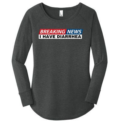 Breaking News I Have Diarrhea Funny Joke Humor Poop Pooping Women's Perfect Tri Tunic Long Sleeve Shirt