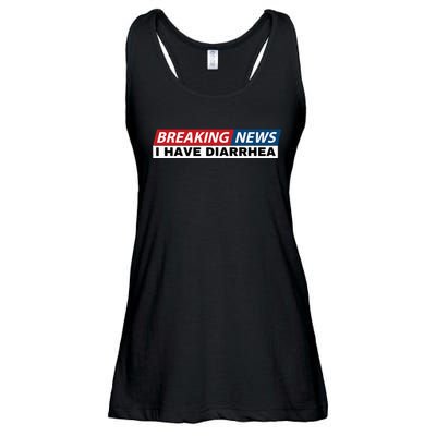 Breaking News I Have Diarrhea Funny Joke Humor Poop Pooping Ladies Essential Flowy Tank