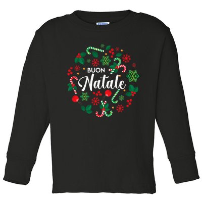 Buon Natale Italian Merry Christmas Holiday Greeting Xmas Toddler Long Sleeve Shirt