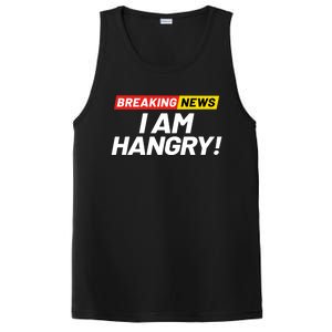 Breaking News I Dont Care I Am Hangry Meaning Hungry Angry Cute Gift PosiCharge Competitor Tank