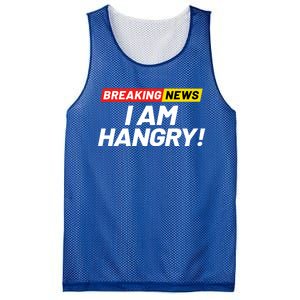 Breaking News I Dont Care I Am Hangry Meaning Hungry Angry Cute Gift Mesh Reversible Basketball Jersey Tank