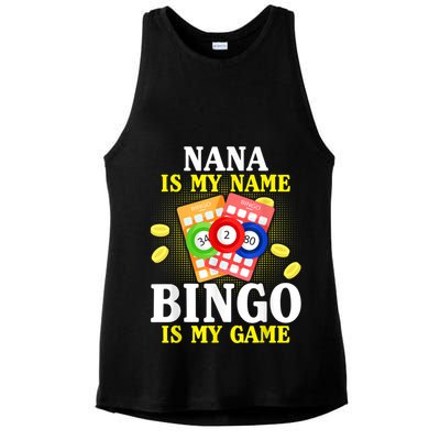 Bingo Nana Is My Name Funny Christmas Ladies PosiCharge Tri-Blend Wicking Tank