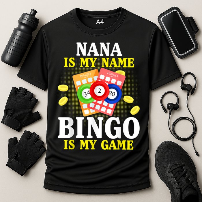Bingo Nana Is My Name Funny Christmas Cooling Performance Crew T-Shirt