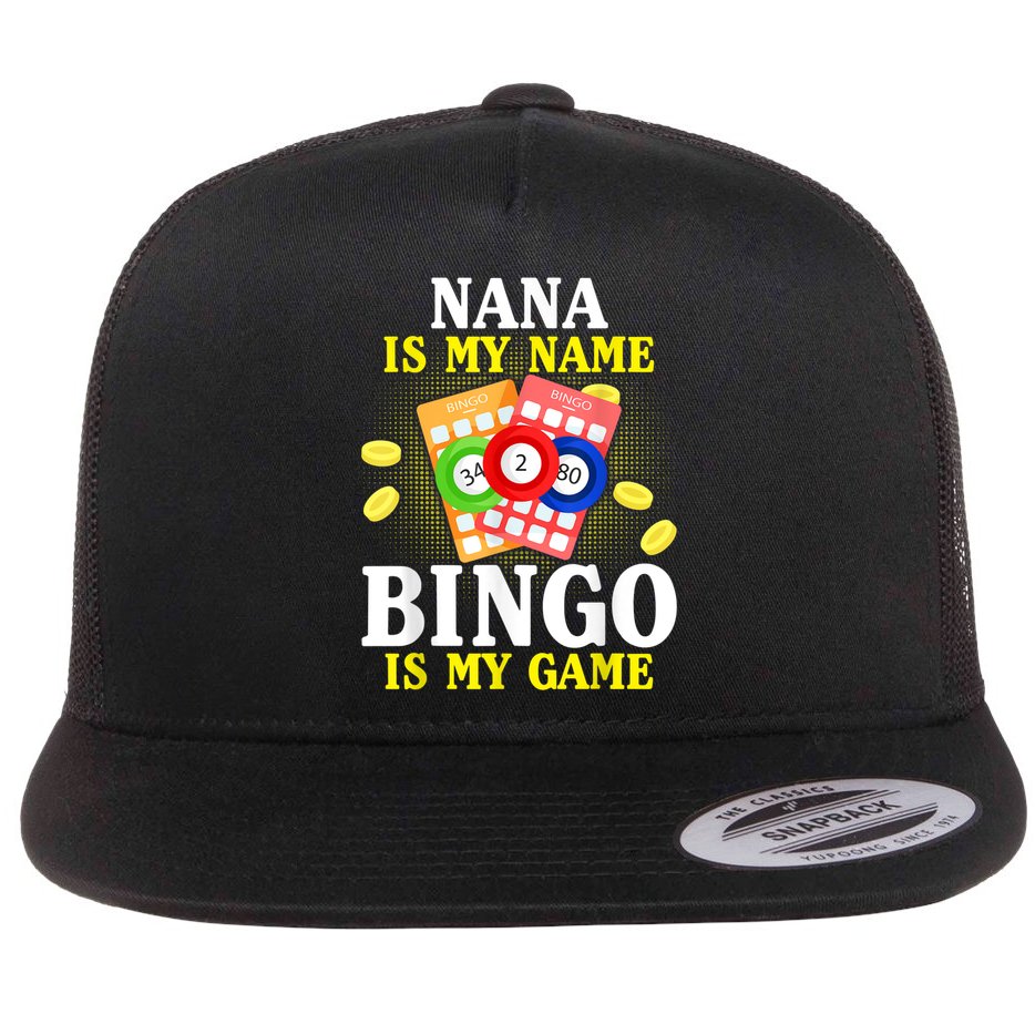 Bingo Nana Is My Name Funny Christmas Flat Bill Trucker Hat
