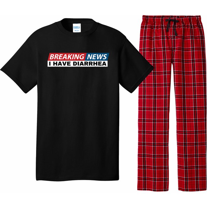 Breaking News I Have Diarrhea Funny Joke Humor Pajama Set