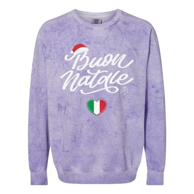 Buon Natale Italian Family Christmas Italy Pride Holiday Colorblast Crewneck Sweatshirt