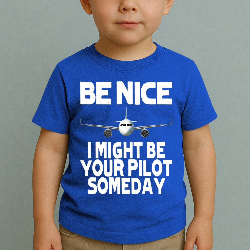 Be Nice I Might Be Your Pilot Someday Funny Toddler T-Shirt