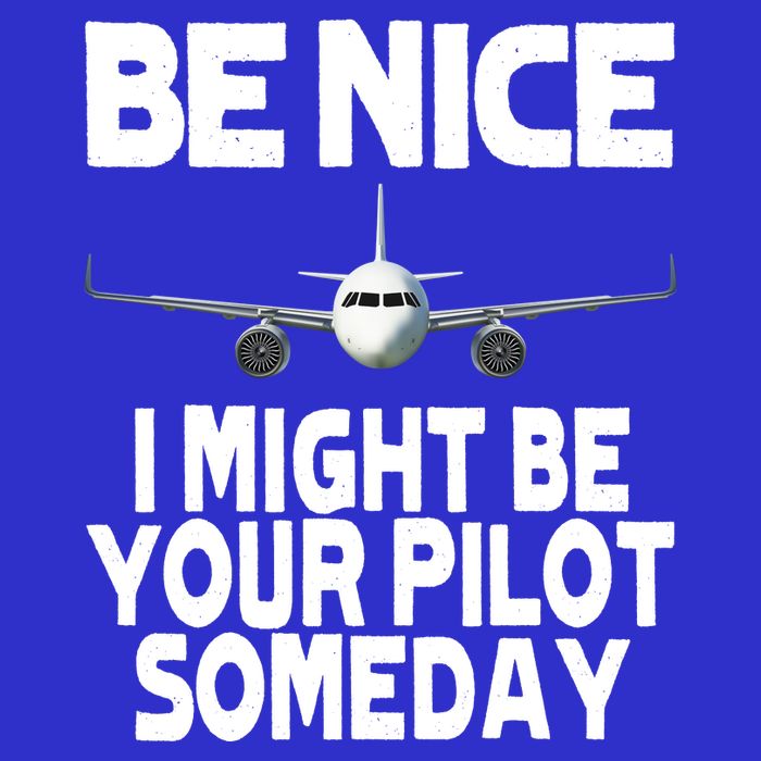 Be Nice I Might Be Your Pilot Someday Funny Women's V-Neck T-Shirt