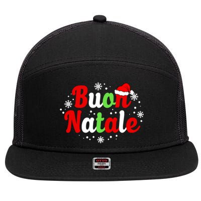 Buon Natale Italy Pride Xmas Holiday Italian Christmas Gift 7 Panel Mesh Trucker Snapback Hat