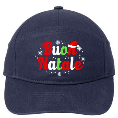 Buon Natale Italy Pride Xmas Holiday Italian Christmas Gift 7-Panel Snapback Hat