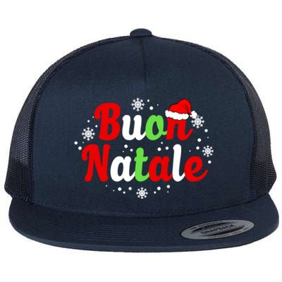 Buon Natale Italy Pride Xmas Holiday Italian Christmas Gift Flat Bill Trucker Hat