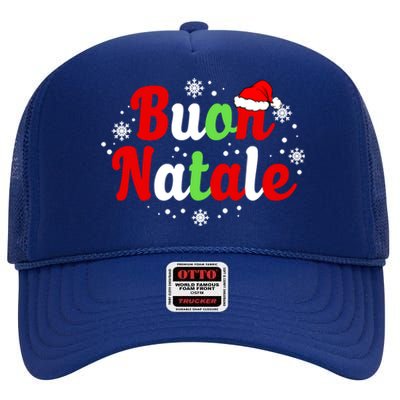 Buon Natale Italy Pride Xmas Holiday Italian Christmas Gift High Crown Mesh Back Trucker Hat