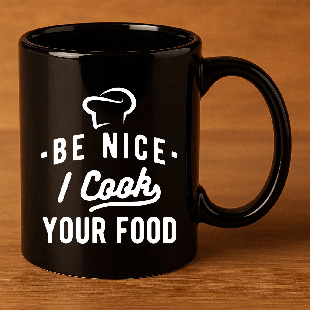 Be Nice I Cook Your Food Funny Cooking Lover Chef Cook 11oz C Handle Ceramic Mug