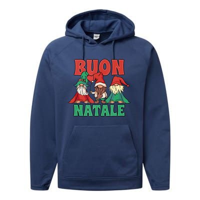 Buon Natale Italian Merry Christmas Tank Top Performance Fleece Hoodie