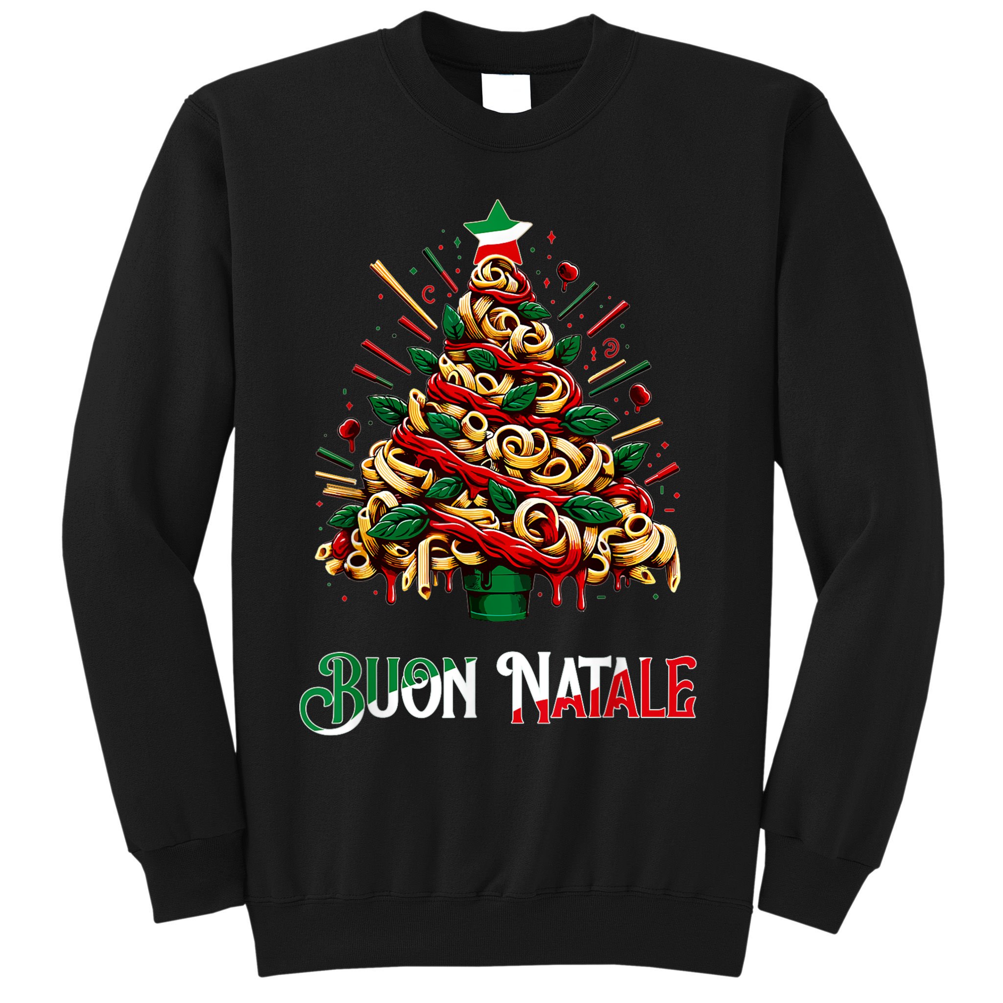 Buon Natale Italian Pasta Christmas Tree Xmas Sweatshirt