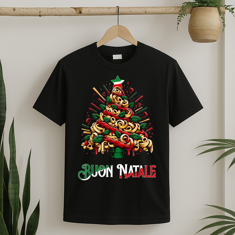 Buon Natale Italian Pasta Christmas Tree Xmas T-Shirt