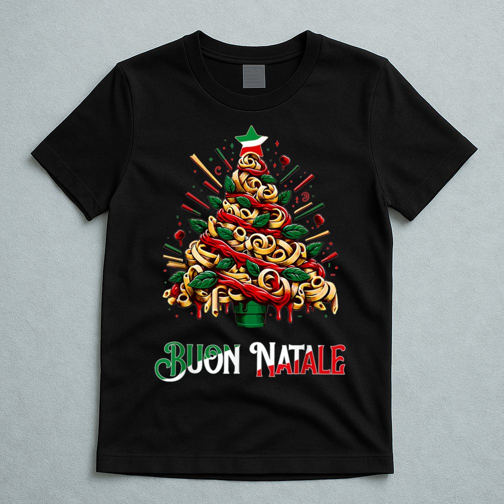 Buon Natale Italian Pasta Christmas Tree Xmas T-Shirt