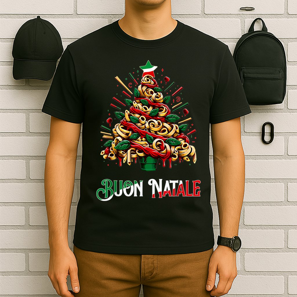 Buon Natale Italian Pasta Christmas Tree Xmas T-Shirt