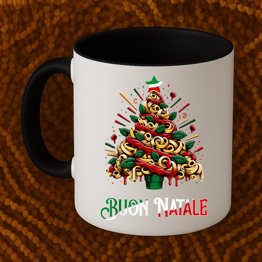 Buon Natale Italian Pasta Christmas Tree Xmas Mug