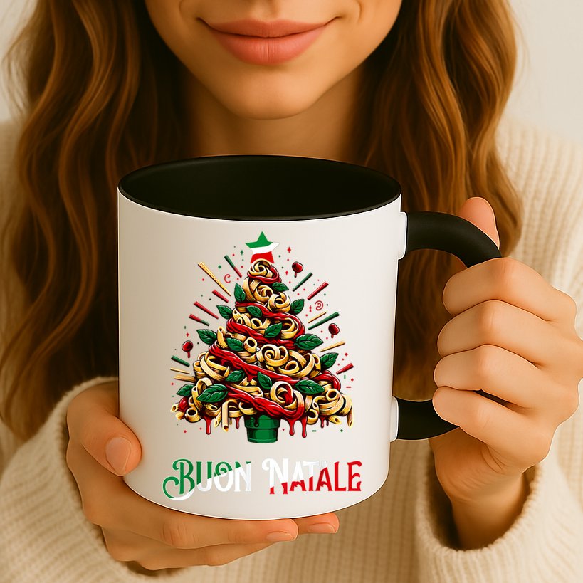 Buon Natale Italian Pasta Christmas Tree Xmas Mug