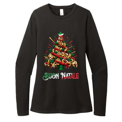 Buon Natale Italian Pasta Christmas Tree Xmas Womens CVC Long Sleeve Shirt