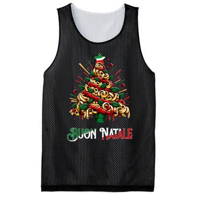 Buon Natale Italian Pasta Christmas Tree Xmas Mesh Reversible Basketball Jersey Tank