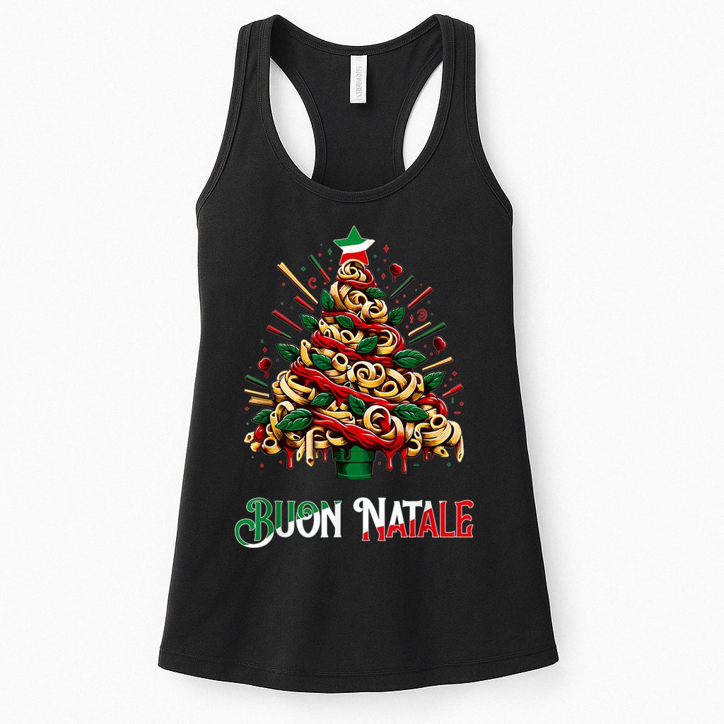 Buon Natale Italian Pasta Christmas Tree Xmas Womens Tank Top