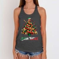 Buon Natale Italian Pasta Christmas Tree Xmas Women's Knotted Racerback Tank