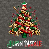 Buon Natale Italian Pasta Christmas Tree Xmas Cotton Canvas Backpack