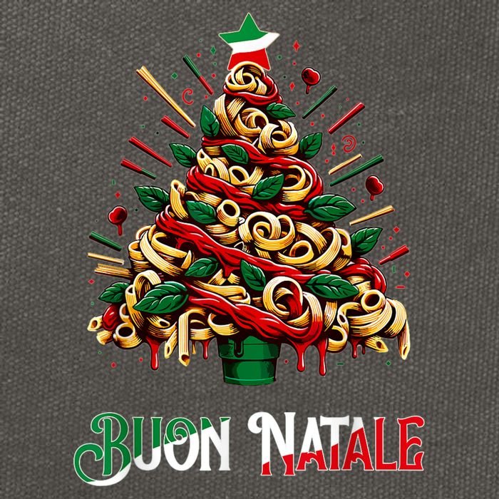 Buon Natale Italian Pasta Christmas Tree Xmas Cotton Canvas Backpack