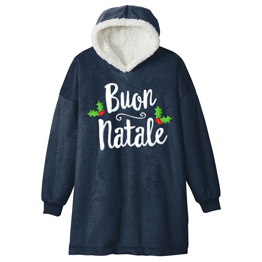 Buon Natale Italy Pride Xmas Holiday Italian Christmas Hooded Wearable Blanket