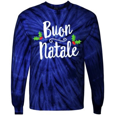 Buon Natale Italy Pride Xmas Holiday Italian Christmas Tie-Dye Long Sleeve Shirt