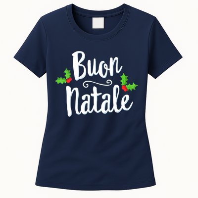 Buon Natale Italy Pride Xmas Holiday Italian Christmas Womens T-Shirt
